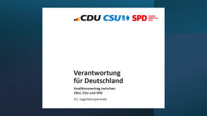 Foto vom Titelblatt des Koalitionsvertrags