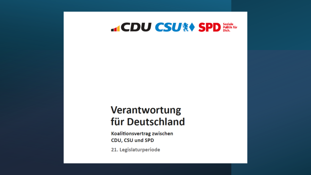 Foto vom Titelblatt des Koalitionsvertrags